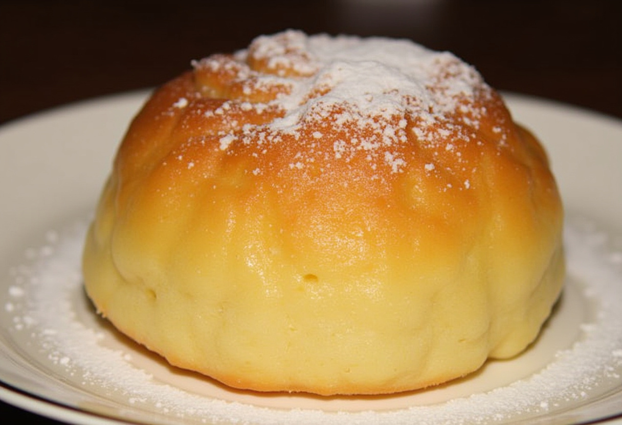 Finished Bolo de Aipim Cremoso Diferente, golden and creamy, ready to serve.