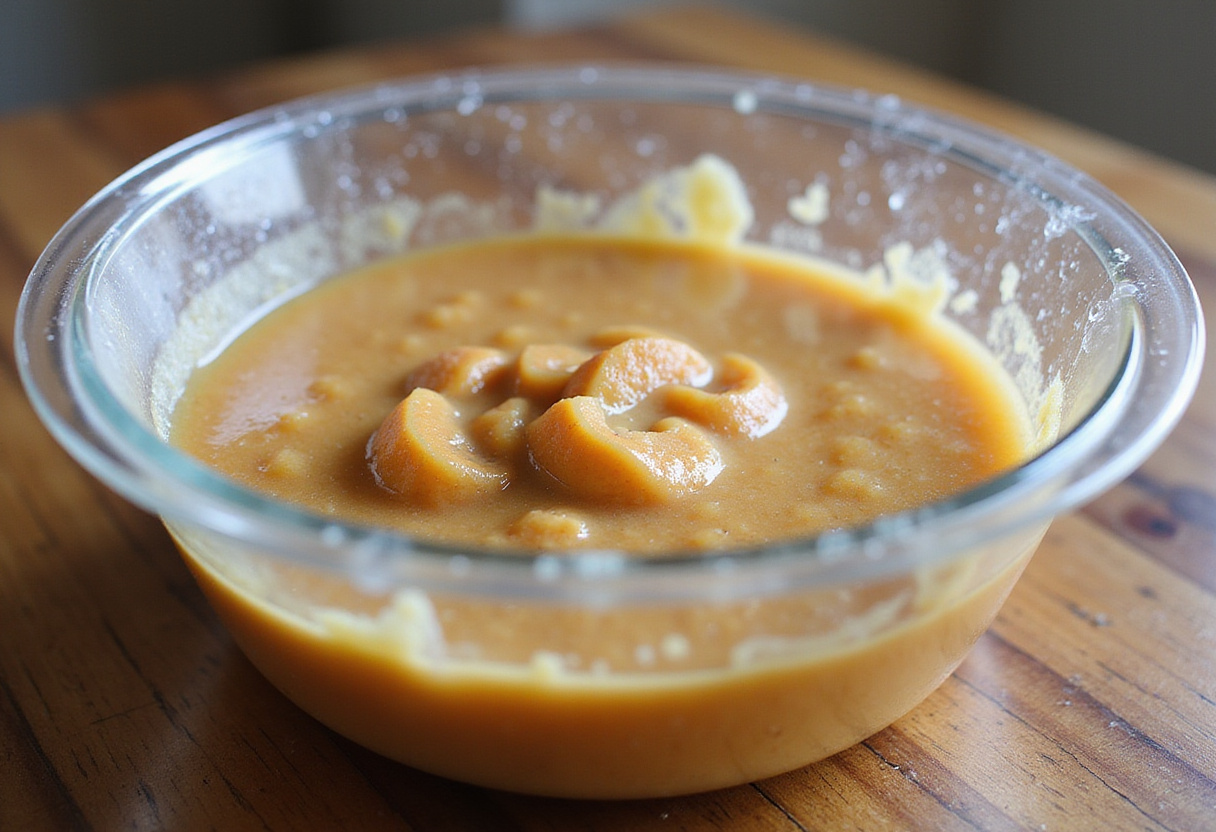 Cooling Beijinho mixture in a glass bowl.