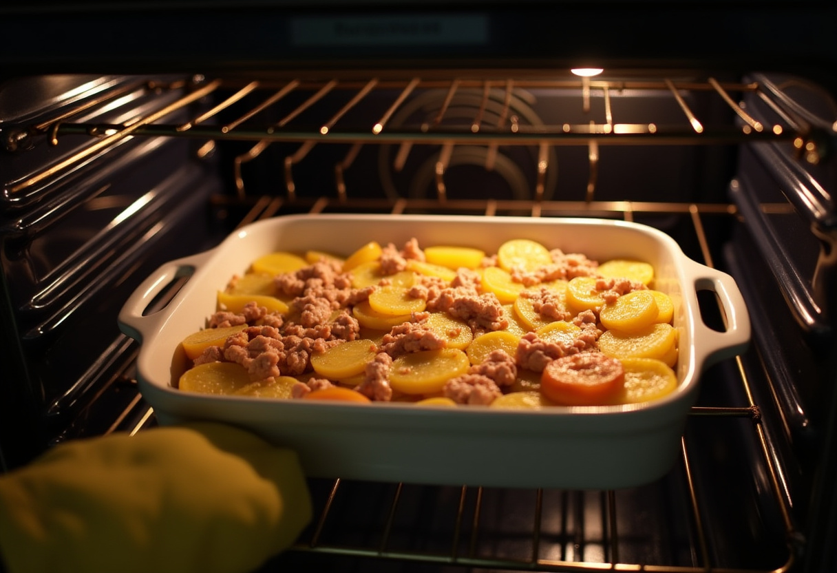 Assadeira com Torta de Atum pronta para ir ao forno.