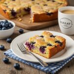 Deliciously baked blueberry breakfast bake, perfect for a morning treat.