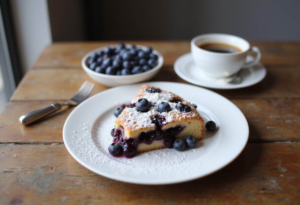 Deliciously baked blueberry breakfast bake, perfect for a morning treat.