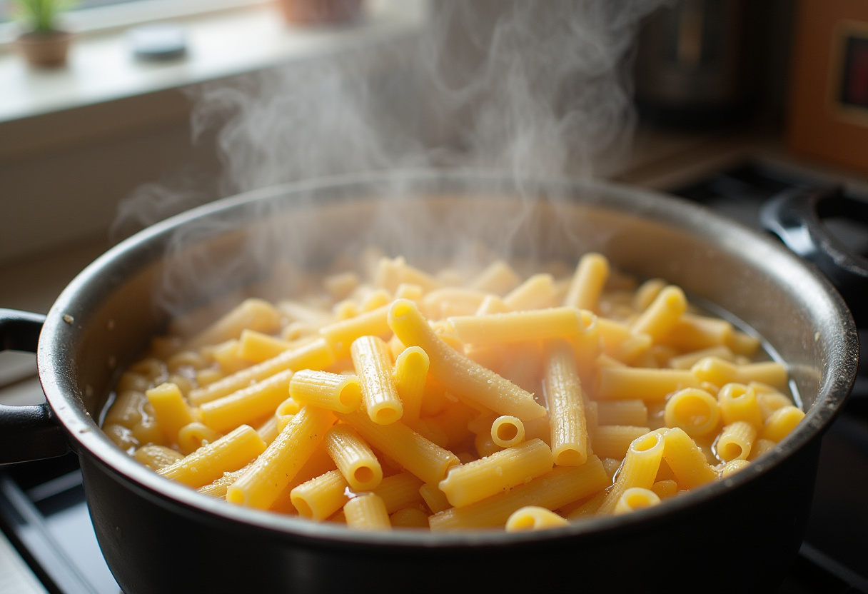 Cooking pasta for Easy Bruschetta Chicken Pasta, ensuring the perfect texture to complement the chicken and toppings.