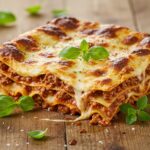 Deliciously baked Maggiano's Lasagna, beautifully golden and bubbling, served on a rustic table, showcasing the best Italian comfort food.