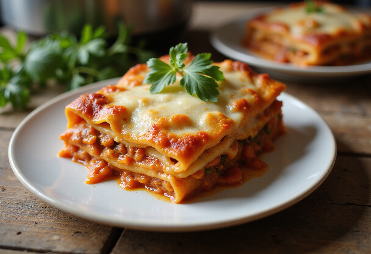 Deliciously baked Maggiano's Lasagna, beautifully golden and bubbling, served on a rustic table, showcasing the best Italian comfort food.