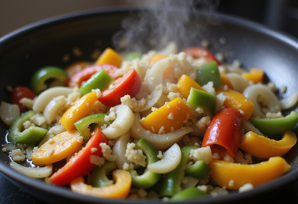 Sautéing diced onions and bell peppers for smothered chicken, a delicious recipe full of flavor.