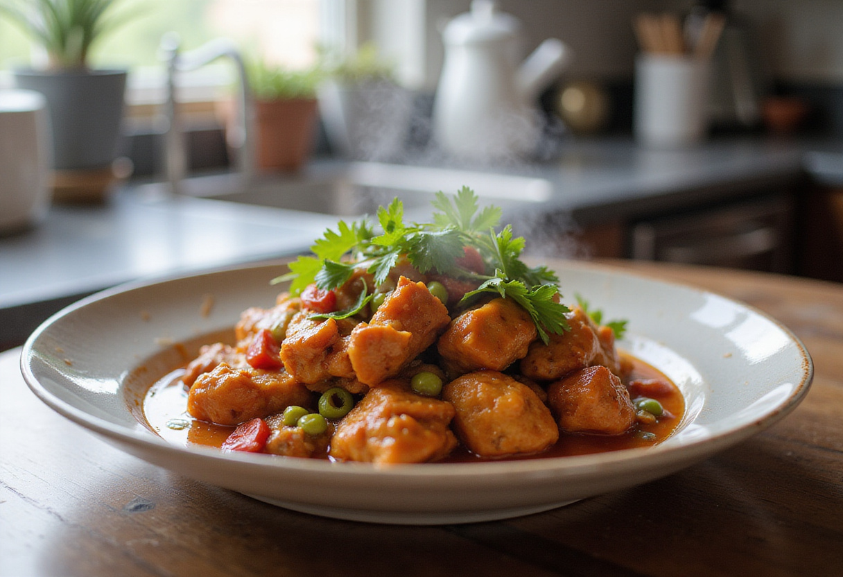 Final presentation of Sweet Chili Chicken recipe with vibrant colors and delicious appeal.