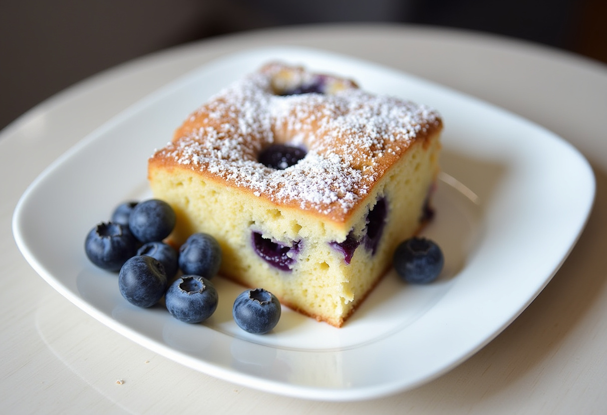 A delectable slice of Blueberry Boyfriend Bait served on a plate, highlighting its inviting texture and fresh blueberry flavor.