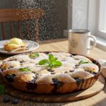 Delicious and inviting blueberry breakfast bake served, perfect for a comforting morning meal and showcasing its vibrant colors and textures.