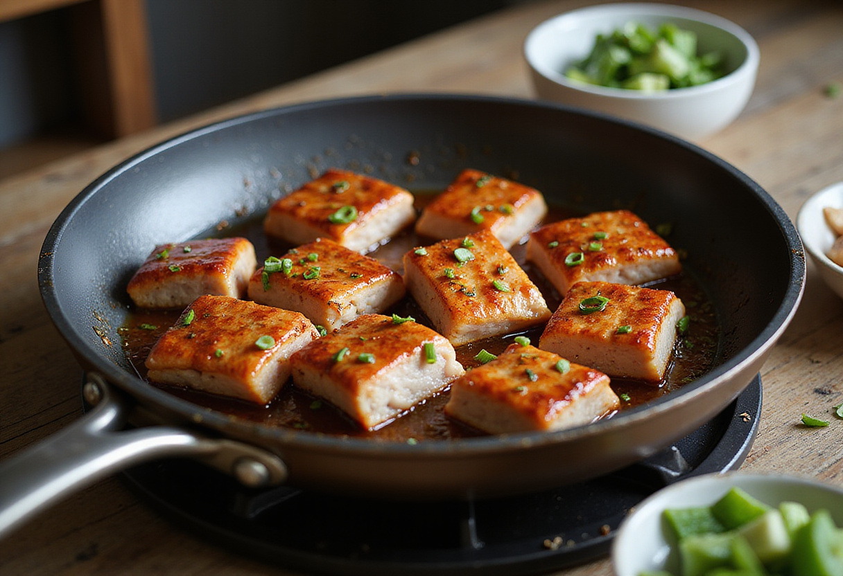 Cooking the pork belly to achieve a shiny, caramelized finish for an irresistible Caramelized Honey Glazed Pork Belly.