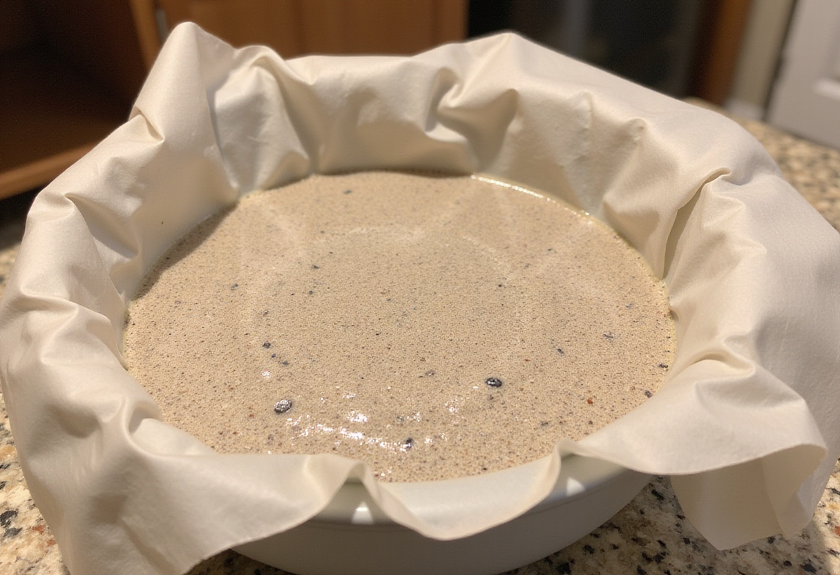 Chia pudding resting in the fridge to thicken, illustrating the preparation process for a delicious snack.