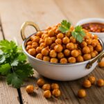 Final presentation of Chili Roasted Chickpeas, an appetizing and healthy snack perfect for any occasion.