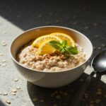 Delicious Citrus-Spiced Overnight Oats served in a bowl with fresh garnishes, showcasing a healthy and refreshing breakfast option.
