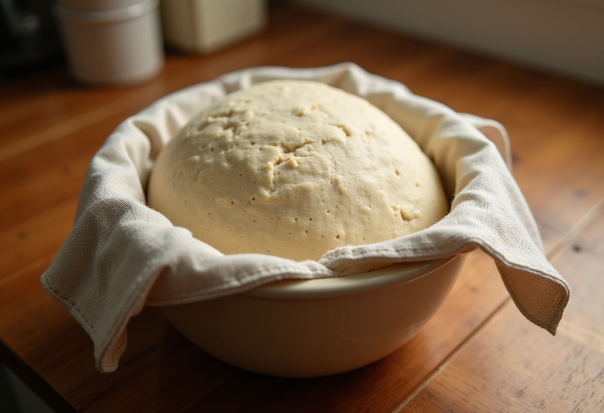 Dough rising for Copycat Subway Italian Herb & Cheese Bread, showcasing the fermentation process.