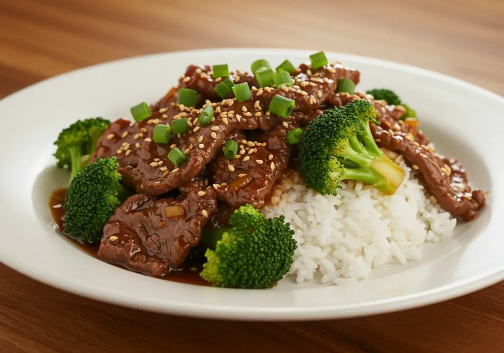 Final presentation of Easy Beef and Broccoli Recipe, showcasing a delicious and colorful meal ready to be enjoyed.
