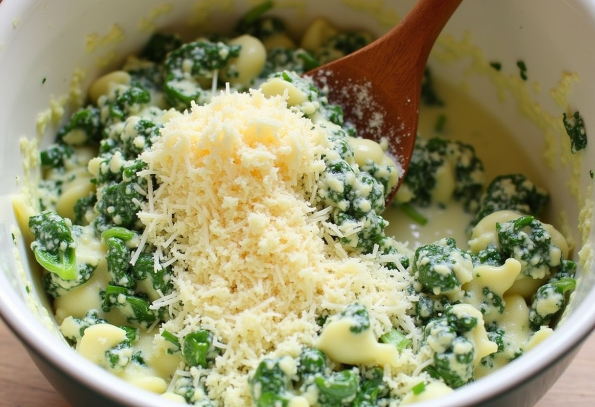 Delicious ricotta and spinach filling for easy spinach and ricotta stuffed shells, creamy texture, and vibrant colors.