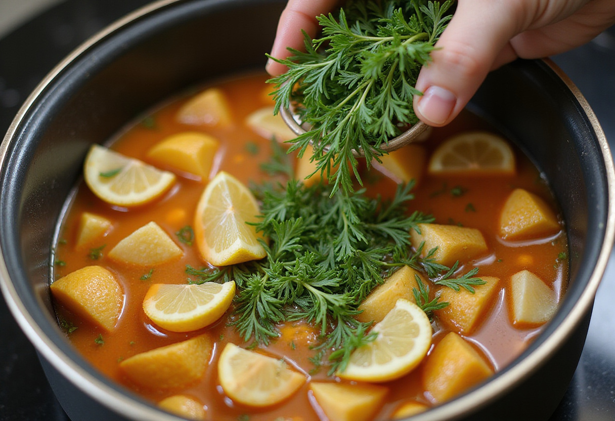 Finishing Greek lemon rice with fresh herbs adds aroma and a pop of color to the meal.