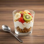 Delicious and visually appealing Greek yogurt parfait ready to serve, showcasing layers of yogurt, fresh fruits, and granola.