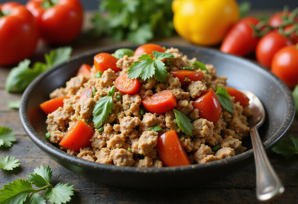 Delicious ground turkey and peppers dish ready to enjoy, showcasing a quick and healthy meal option.