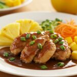 Final presentation of succulent Hawaiian Shoyu Chicken, showcasing the vibrant colors and textures, ideal for a feast or special occasion.
