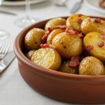 Delicious honey bacon roasted potatoes served in a bowl, perfect for any meal.