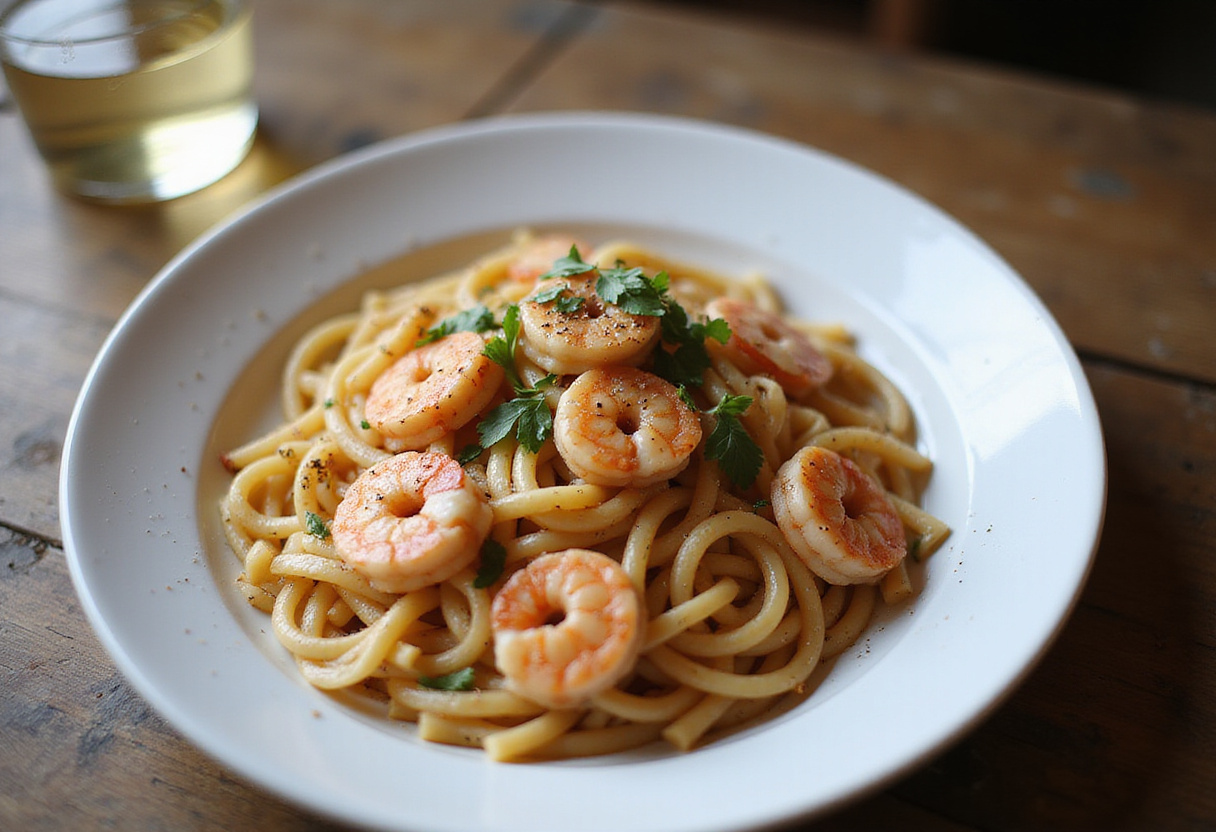 Enjoy a stunning dish of Marry Me Shrimp Pasta, creamy and garlicky, ready to impress with its delicious flavors and elegant presentation.
