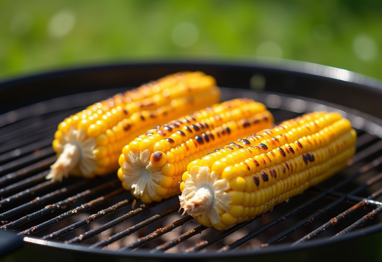 Grilled corn on the cob for Mexican Street Corn Dip, showcasing fresh ingredients and summer vibes.