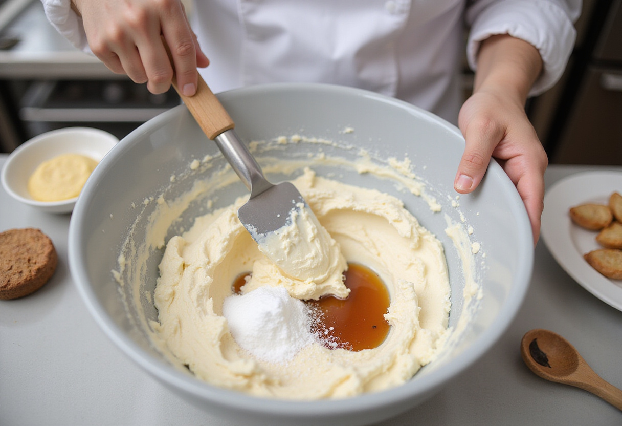 Oreo Cream Cheese Cheesecake Sushi Roll ingredients being mixed in a bowl, showing a smooth mixture ideal for cheesecakes.