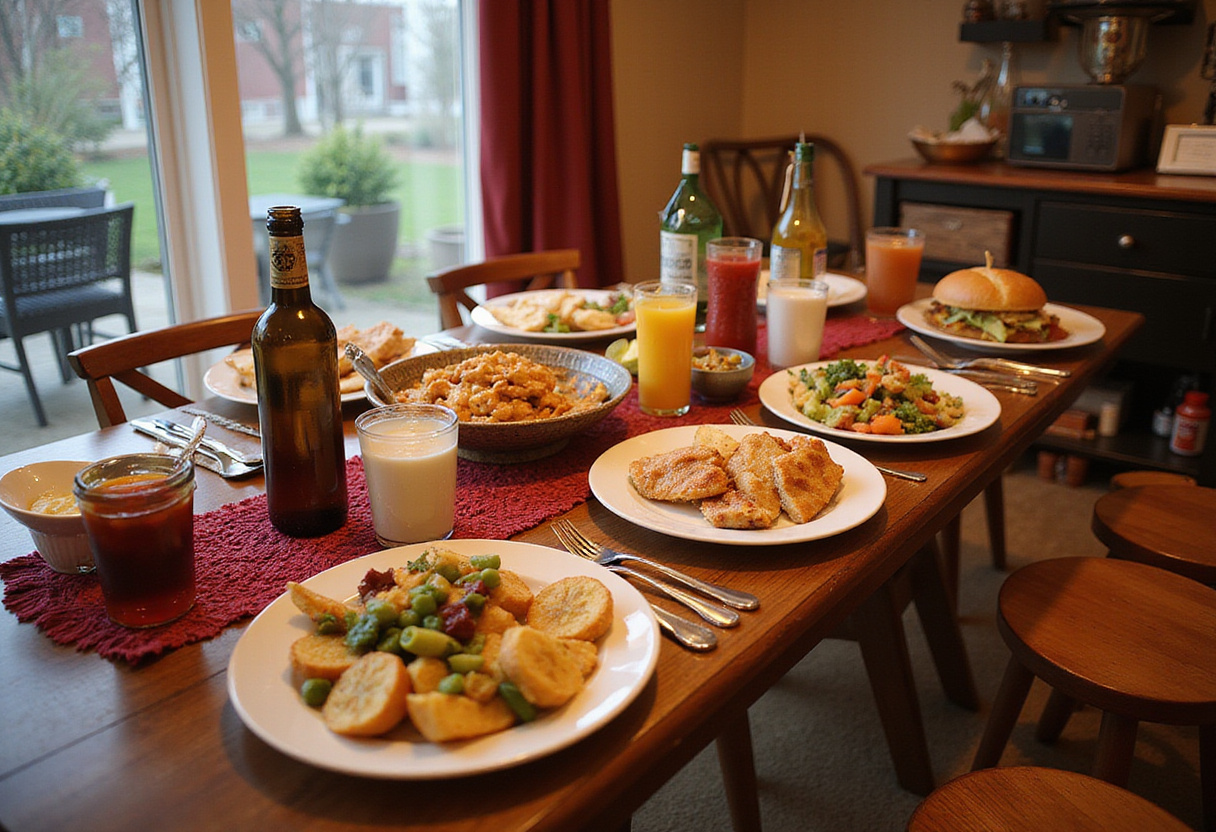 Completed Parent Trap Meal Party spread showcasing a variety of colorful dishes, perfect for a fun and festive gathering.