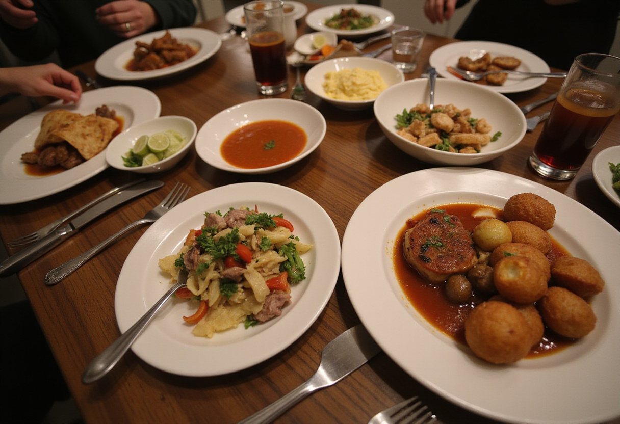A beautifully arranged table with delicious Parent Trap Meal Party dishes, perfect for an exciting family meal.