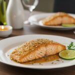 Final presentation of perfectly crispy honey garlic salmon, ready to serve a delightful and nutritious meal.