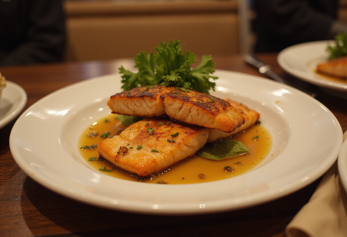 Final presentation of perfectly crispy honey garlic salmon, ready to serve a delightful and nutritious meal.