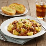 Final dish of Philly Cheesesteak Tortellini Pasta, showcasing its rich flavors and appetizing appearance for a perfect meal.