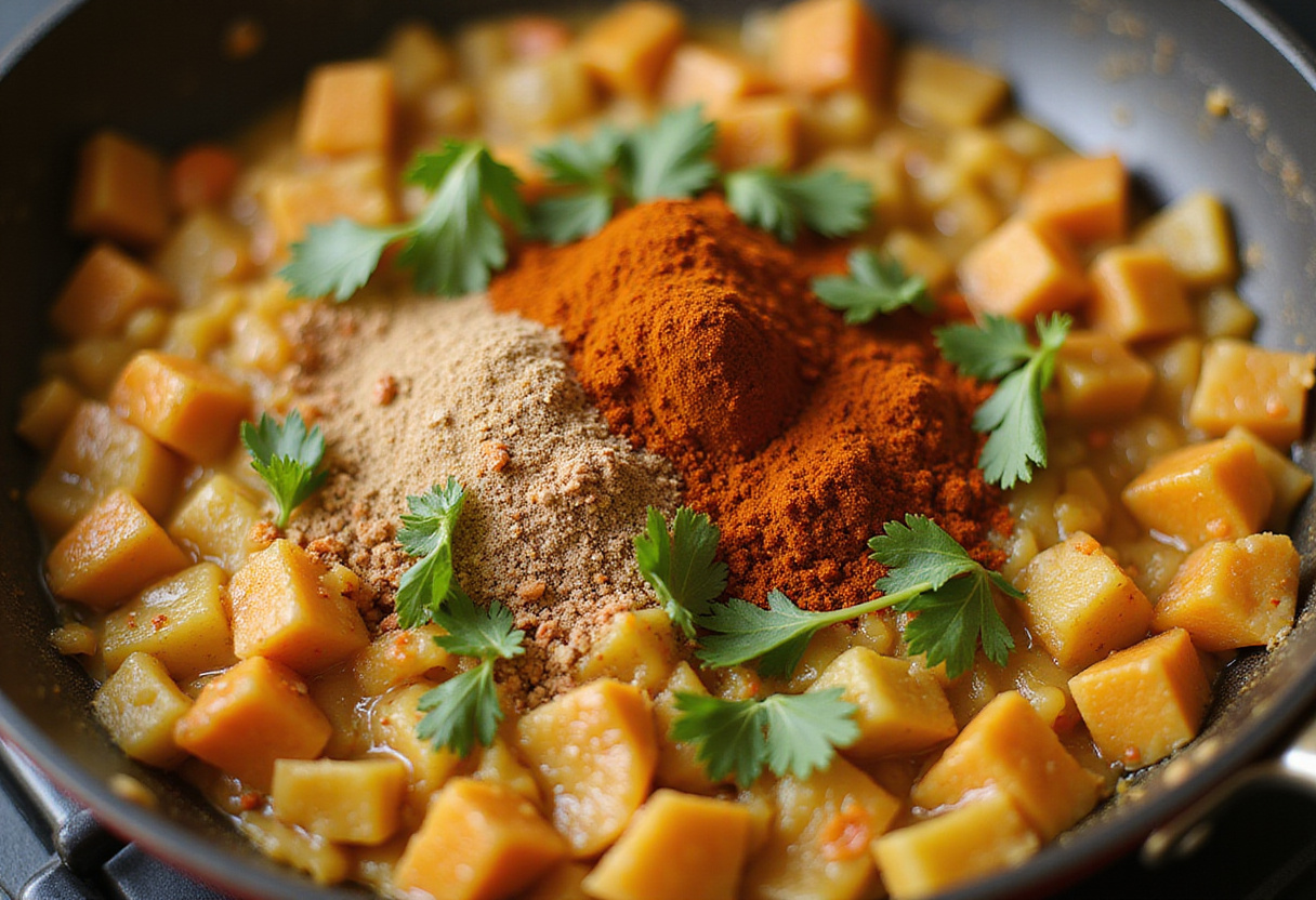 Seasoning the Shrimp Street-Corn Skillet with spices for an authentic flavor infusion.
