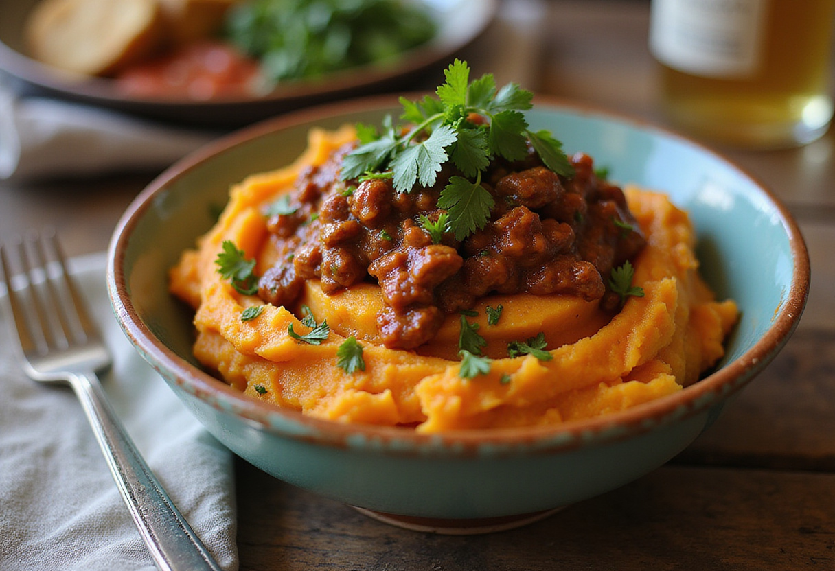 Delicious Sloppy Joe Sweet Potato Bowl ready to serve, highlighting the tasty layers and healthy ingredients.