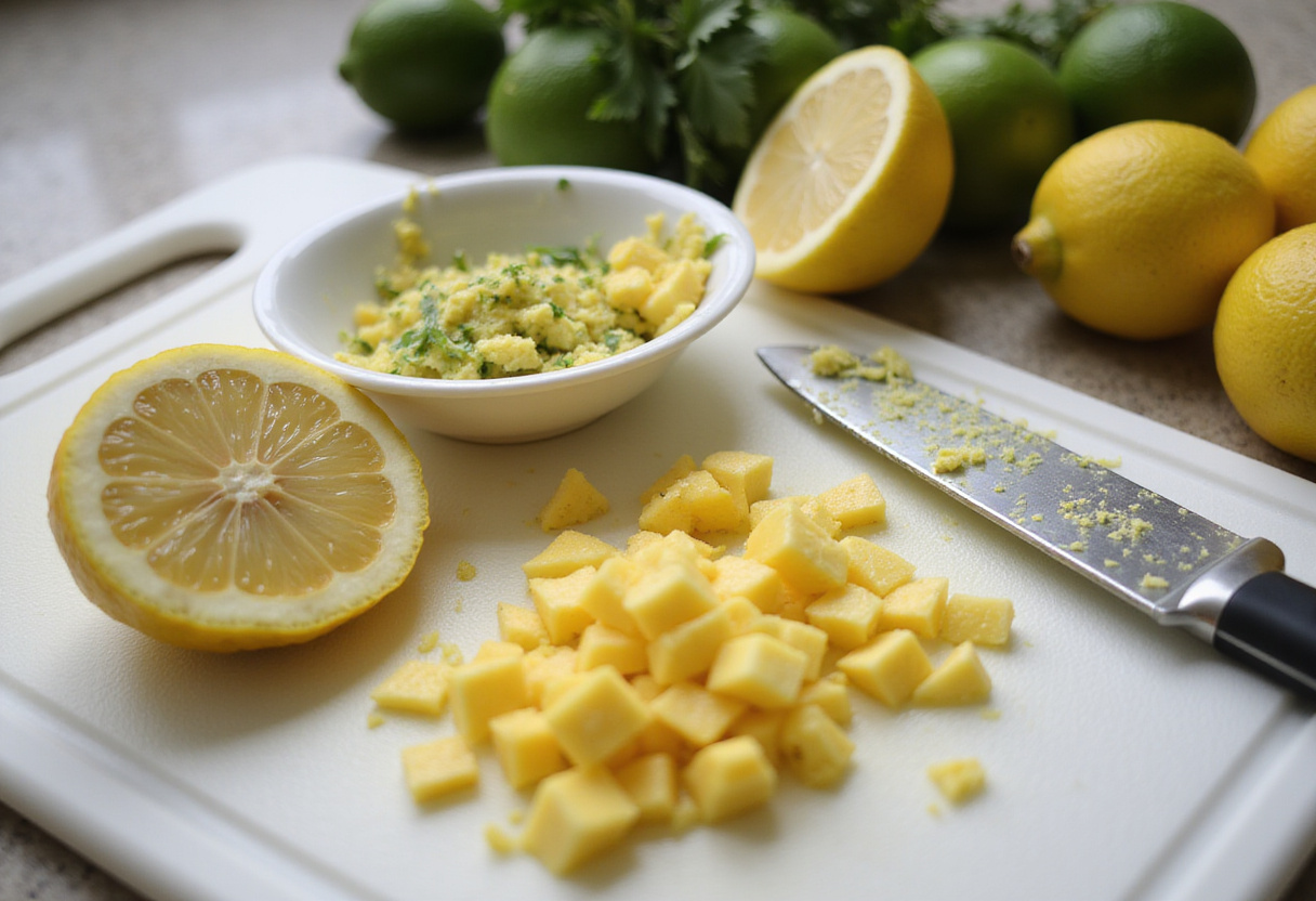 Zesty lemon-lime infusion for a healthy summer detox drink showcasing citrus ingredients in a bright kitchen.