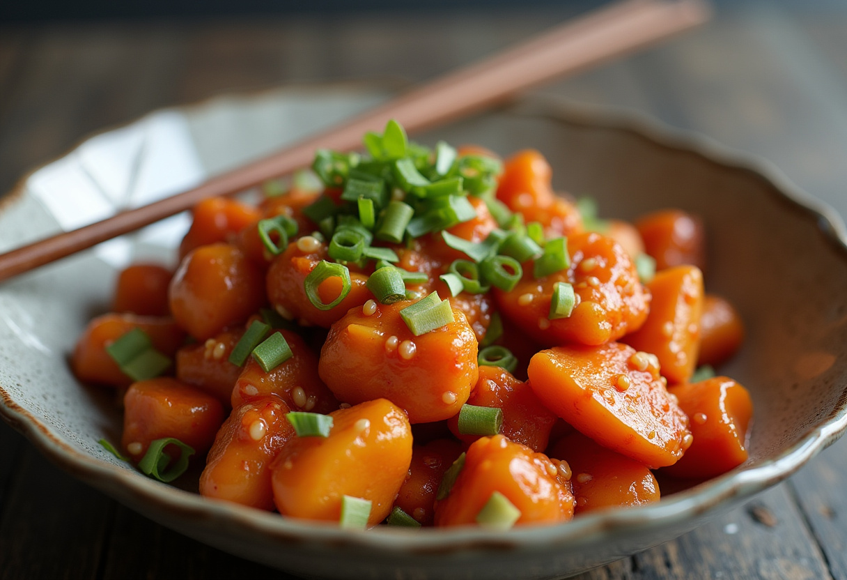 Delicious and beautifully presented Sweet Chili Chicken ready to serve, showcasing vibrant flavors and garnishes.