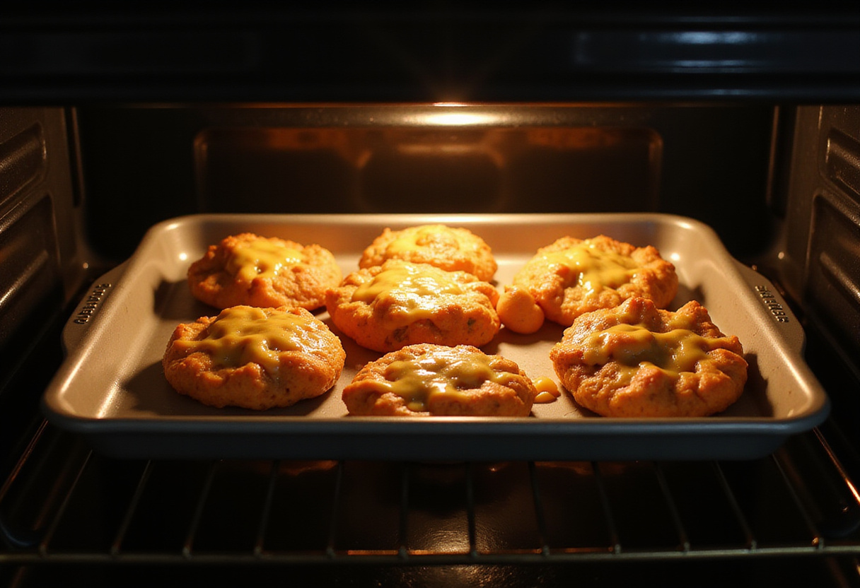 Taco Ranch Bites baking in the oven, showcasing a delicious golden color and perfect melty texture.