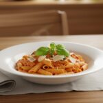 Delicious creamy tomato pasta served in a bowl, complete with garnishes, perfect for a quick and satisfying dinner.