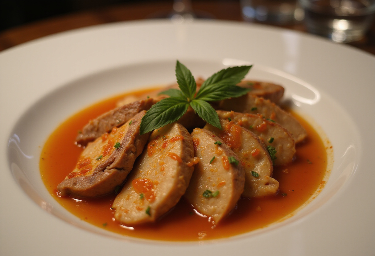 The final presentation of the Viral Chicken Liver recipe featuring an elegant dish, perfect for serving at dinner or a gathering.