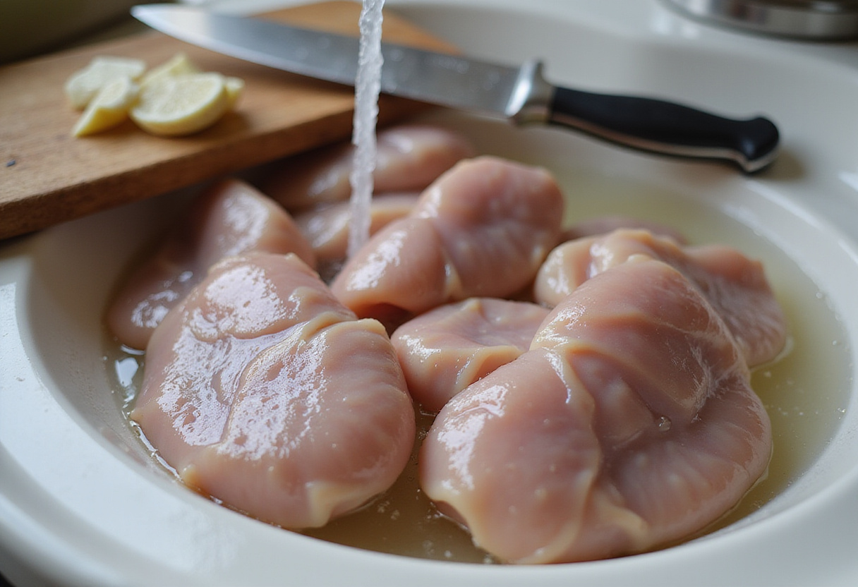 Fresh chicken livers being rinsed for a Viral Chicken Liver recipe, highlighting the initial preparation steps in a clean kitchen.