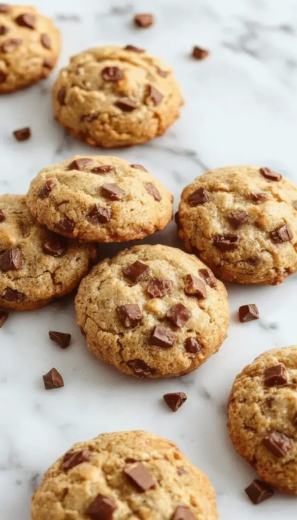 A close-up of golden-brown coffee cake cookies topped with a crumbly streusel, arranged on a rustic wooden platter with a sprinkle of powdered sugar, showcasing their crunchy and moist texture.