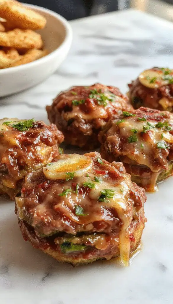 A close-up of golden-brown steak bites glistening with a glossy herb butter sauce, arranged on a white ceramic plate with fresh parsley garnished over a rustic wooden table, highlighting their juicy interior and crispy exterior.