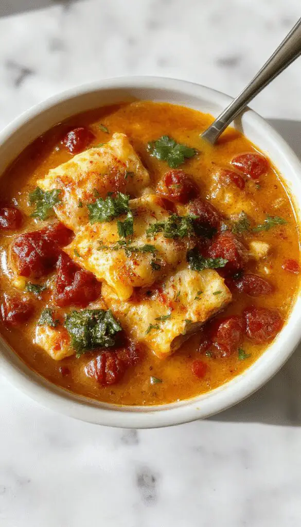 A steaming bowl of creamy lasagna soup topped with shredded cheese, fresh basil leaves, and a dollop of sour cream. The bowl sits on a rustic wooden table, with parts of lasagna noodles, melted cheese, and herb garnishes visible, creating a cozy and inviting atmosphere.