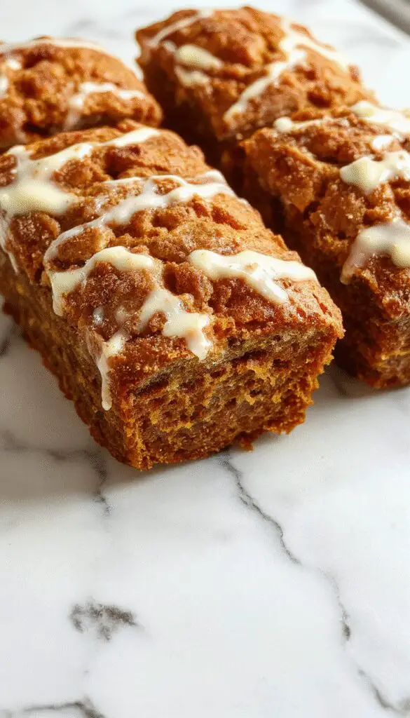 A freshly baked loaf of Snickerdoodle Pumpkin Bread sits on a rustic wooden table, topped with a cinnamon-sugar coating. The bread's golden crust is slightly cracked, revealing a moist, pumpkin-rich interior. A scattering of cinnamon sugar and cinnamon sticks surround the loaf, adding warmth to the scene. Natural lighting emphasizes the textures and inviting aroma.